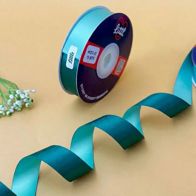 The Ocean Depth – Teal & Sea Green Dual Tone Satin Ribbon, 12 & 20 mm   Littl
