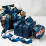 Gift wrapped with Dancing Peacock Indian Art printed ribbon from Littl