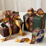 Gift wrapped with Elephant Darbar Rajasthani printed ribbon from Littl