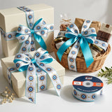 Gift wrapped with Nazar Sun Evil Eye printed ribbon from Littl
