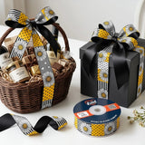 Gift wrapped with Daisy Patchwork Retro printed ribbon from Littl