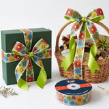 Gift wrapped with Flower Power Retro printed ribbon from Littl