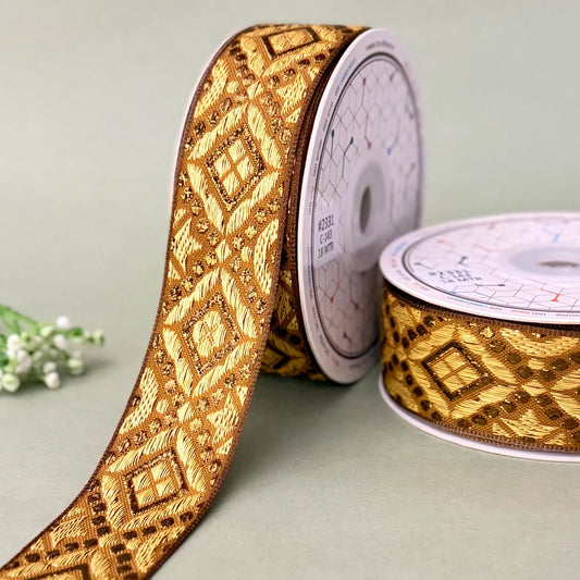 Ribbon-Mustard-2331-1 inch Craft ribbon-18 mtrs-Littl Ribbons