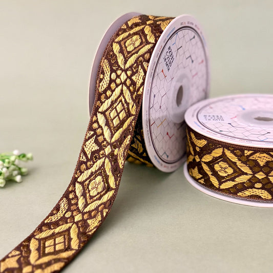 Ribbon-Brown-2331-1 inch Craft ribbon-18 mtrs-Littl Ribbons