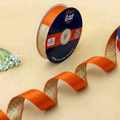 The Saffron Gold – Orange & Gold Duo Sheen Ribbon, 20 mm   Littl