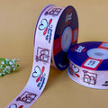 l643-ribbon-satin-printed-engagement - peach - occasion ribbon by Littl India