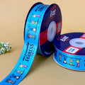 Friendship Printed Ribbon 25mm - Aqua - printed satin ribbon by Littl India
