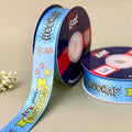 ribbon-Sky Blue-Birthday Printed Satin Ribbon 1 Inch 19 Meter - Gift Wrapping Party Decoration Cake Box - Happy Birthday Design - 6 Colors - Ships Same Day India-Littl Ribbons