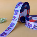 I Love You Printed Ribbon 25mm - Lilac - printed satin ribbon by Littl India