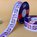 I Love You Printed Ribbon 25mm - Romantic Pastels - Peach - printed satin ribbon by Littl India