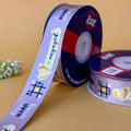 Engagement Printed Ribbon 25mm - Grey - printed satin ribbon by Littl India