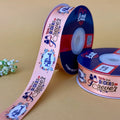 Engagement Printed Ribbon 25mm - Alternate Colours - Peach - printed satin ribbon by Littl India