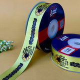 Congratulations Printed Ribbon 1 inch (25 mm) - Olive - printed satin ribbon by Littl India