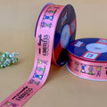 Friendship Printed Ribbon 25mm - Peach - printed satin ribbon by Littl India