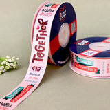 Happy Anniversary Printed Ribbon 1 inch (25 mm) - Warm Tones - Pink - printed satin ribbon by Littl India