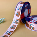 I Love You Printed Ribbon 25mm - Beige - printed satin ribbon by Littl India