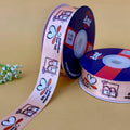 l643-ribbon-satin-printed-engagement - peach-1 - occasion ribbon by Littl India