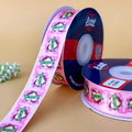 I Love You Printed Ribbon 25mm - Romantic Pastels - Sky Blue - printed satin ribbon by Littl India