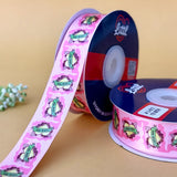 I Love You Printed Ribbon 1 inch (25 mm) - Romantic Pastels - Sky Blue - printed satin ribbon by Littl India