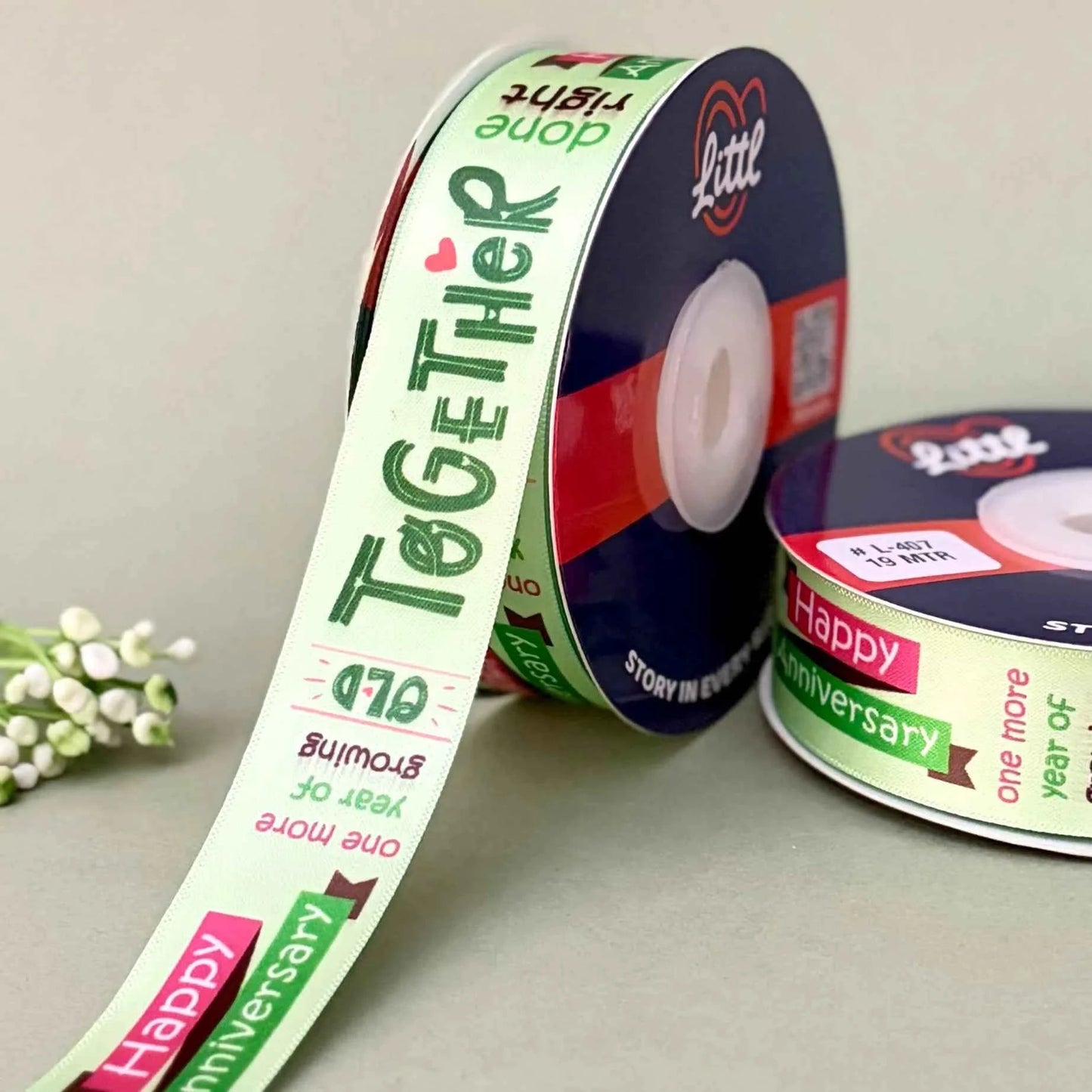 ribbon-light green-anniversary ribbon (l400 to l410)-littl ribbons