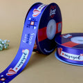 Engagement Printed Ribbon 25mm - Purple - printed satin ribbon by Littl India