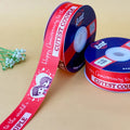Happy Anniversary Printed Ribbon 25mm - Red - printed satin ribbon by Littl India