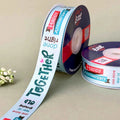 Happy Anniversary Printed Ribbon 25mm - Warm Tones - Sea Green - printed satin ribbon by Littl India