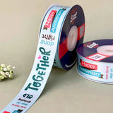 Happy Anniversary Printed Ribbon 1 inch (25 mm) - Warm Tones - Sea Green - printed satin ribbon by Littl India