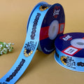 Congratulations Printed Ribbon 25mm - Sky Blue - printed satin ribbon by Littl India