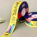 Happy Anniversary Printed Ribbon 25mm - Warm Tones - Beige - printed satin ribbon by Littl India