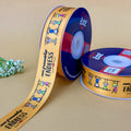 Friendship Printed Ribbon 25mm - Yellow - printed satin ribbon by Littl India