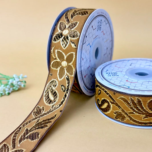 Ribbon-Mustard-2330-1 inch Craft ribbon-18 mtrs-Littl Ribbons