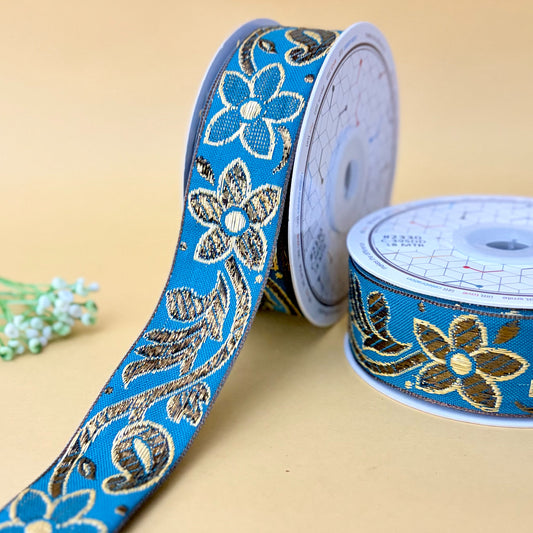 Ribbon-Turq-2330-1 inch Craft ribbon-18 mtrs-Littl Ribbons