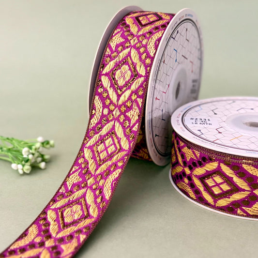 Ribbon-Majenta-2331-1 inch Craft ribbon-18 mtrs-Littl Ribbons