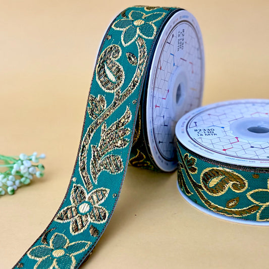 Ribbon-Dark Green-2330-1 inch Craft ribbon-18 mtrs-Littl Ribbons