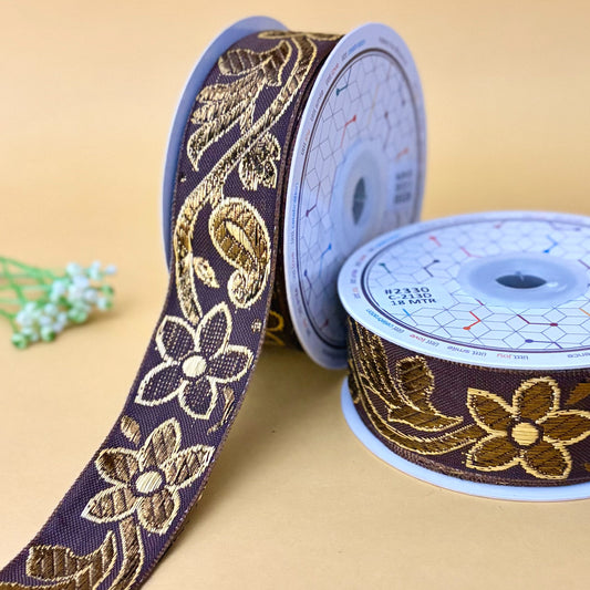 Ribbon-Brown-2330-1 inch Craft ribbon-18 mtrs-Littl Ribbons