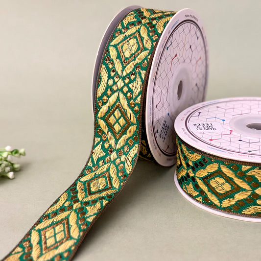 Ribbon-Dark Green-2331-1 inch Craft ribbon-18 mtrs-Littl Ribbons