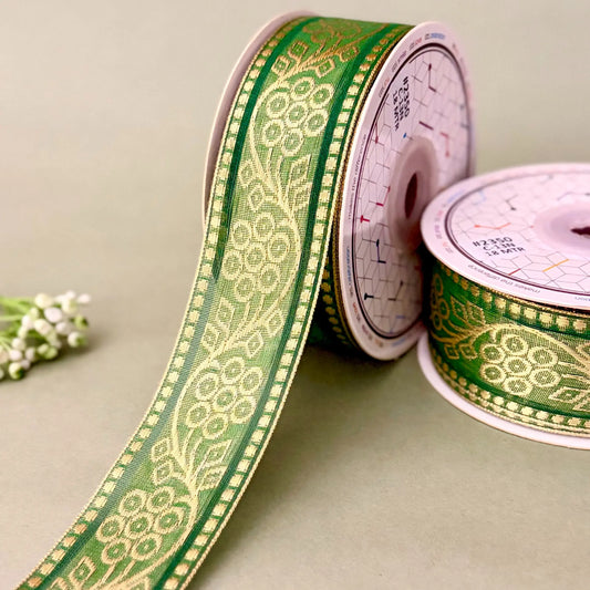 Ribbon-Dark Green-2350-1 inch Craft ribbon-18 mtrs-Littl Ribbons