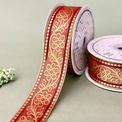 Multicolour Folk Saree Lace Border 25mm - Design 2350 - Magenta by Littl India