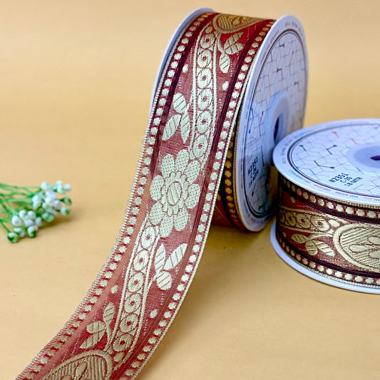 Ribbon-Maroon-2351-1 inch Craft ribbon-18 mtrs-Littl Ribbons