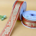 Multicolour Folk Saree Lace Border 25mm - Design 2351 - Orange by Littl India