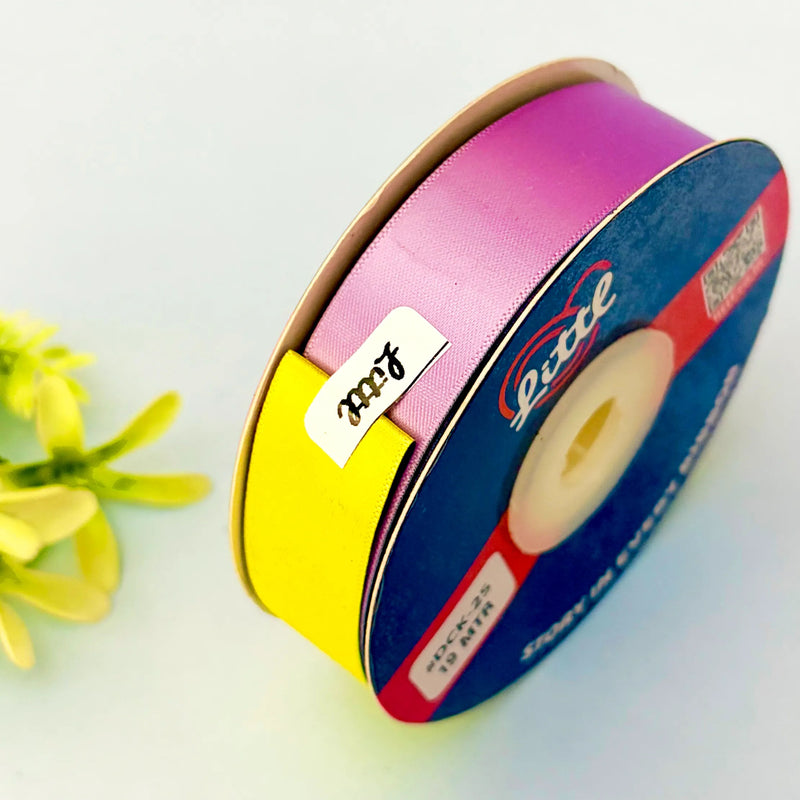 Ribbon-Satin Ribbon Purple Lemon Dual Color Double Side Two Tone Gift Garments-Littl