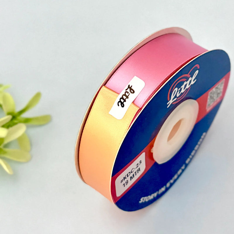 Ribbon-Satin Ribbon Pink Peach Dual Color Double Side Two Tone Gift Garments-Littl