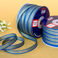 ribbon-Aqua-8mm color net metallic ribbon-54 meters - 8231-Littl Ribbons