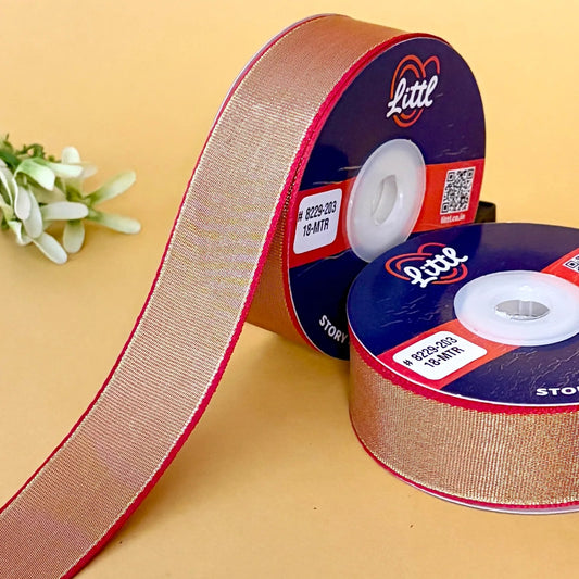 ribbon-Fushia-1 inch color net metallic ribbon-Littl Ribbons