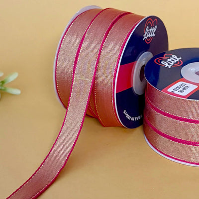 ribbon-Fushia-15mm color net metallic ribbon-36 meters - 8230-Littl Ribbons