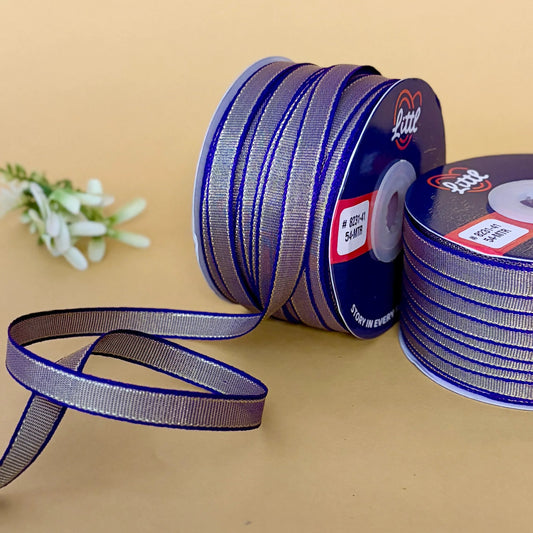 ribbon-Purple-8mm color net metallic ribbon-54 meters - 8231-Littl Ribbons