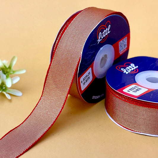 ribbon-Red-1 inch color net metallic ribbon-Littl Ribbons